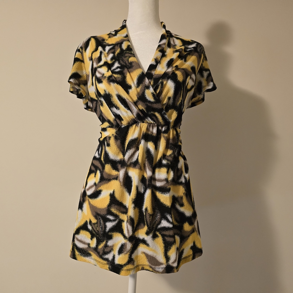 Yellow and Black Women's Top